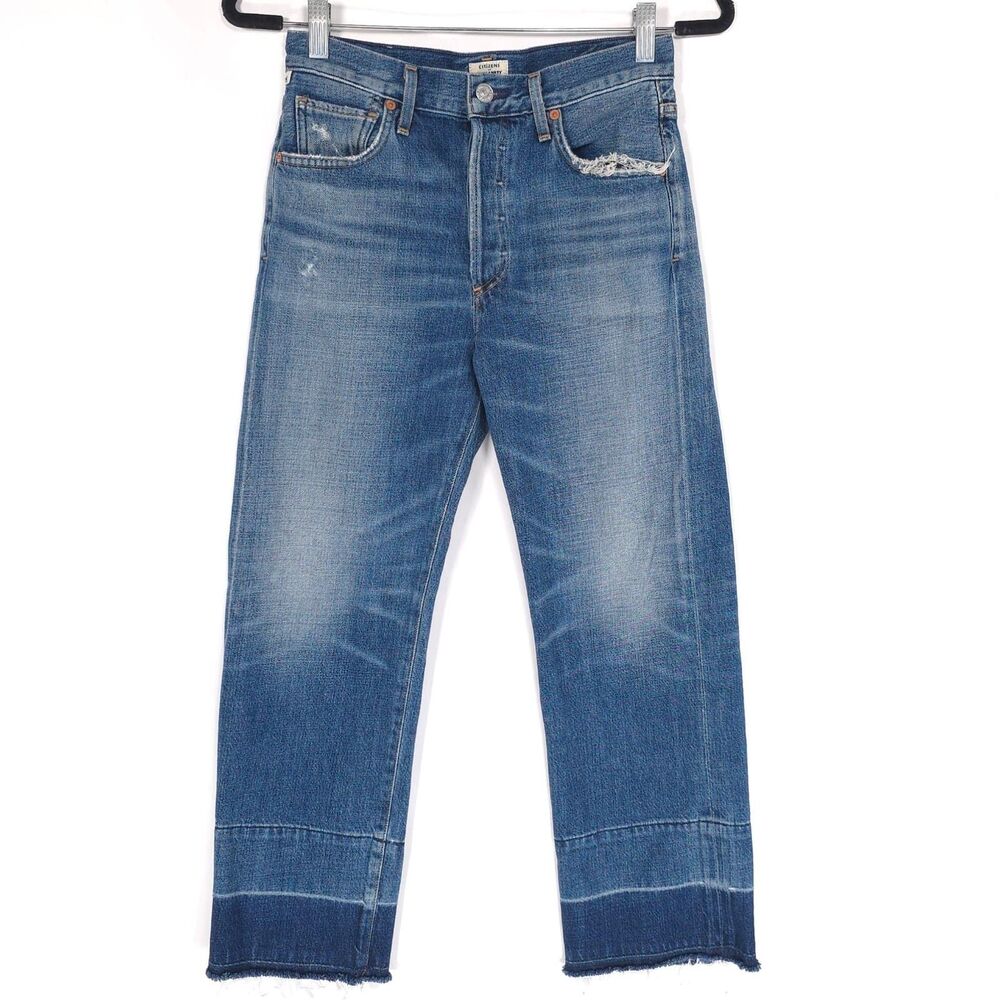 CITIZENS OF‎ HUMANITY Cora Crop Jeans 24 Relaxed Distressed USA MADE 1612B-749